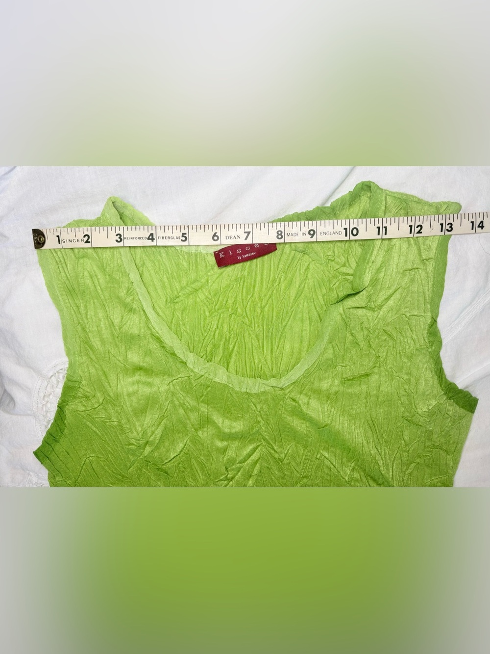 Kisca by Komarov Green Ombre Crinkle Sleeveless Tiered Hem Mini Dress Fairycore - Picture 9 of 9